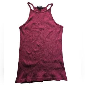 Ambiance Burgundy Ribbed Tank Top